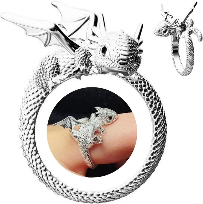 Flying Dragon Animal Shaped Cute Ring, Female Fashion Personality, High Sense, Small And Unique Design, Cold Wind Index_voghion.com