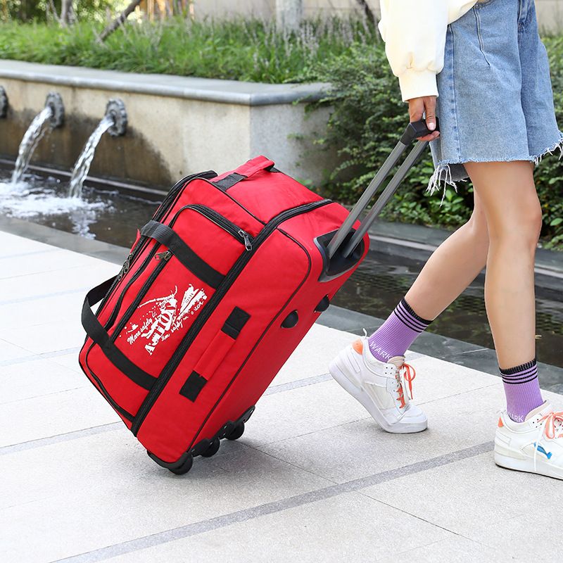 Unisex boardingaffärsväska i dragstångstyg, vikbart bagage mot stänk för utomhusresor_voghion.com