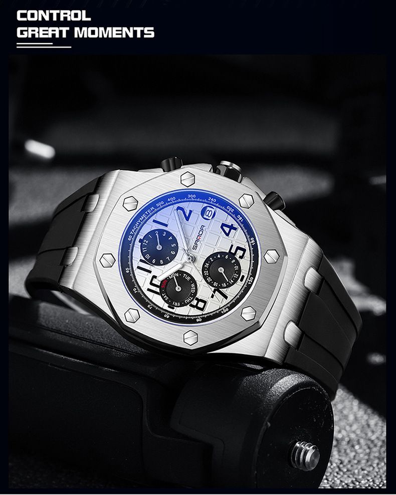 Men's Automatic Mechanical Watch With Luminous Hands, Stainless Steel Case, And Durable TPU Strap - Stylish Round Dial Watch For Casual Wear_voghion.com
