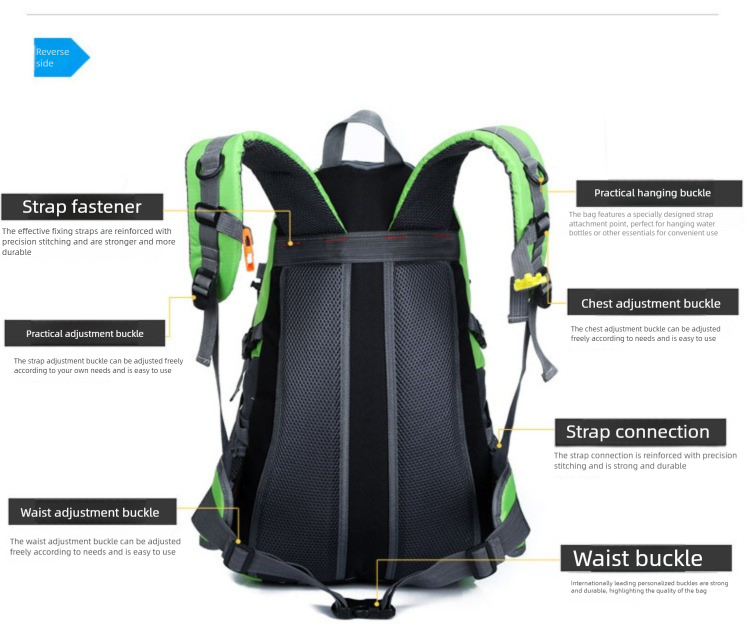 Sac à dos d'extérieur neuf, grande capacité, léger, résistant à l'eau, décontracté, pour le sport, les voyages et la randonnée_voghion.com