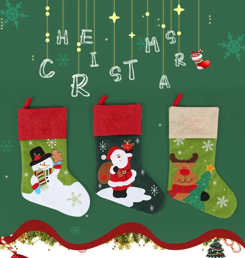 Chaussettes tricotées avec flocons de neige et lettres, décoration de Noël pour la maison, décoration d'arbre de Noël 2025, cadeau de Noël 2024_voghion.com