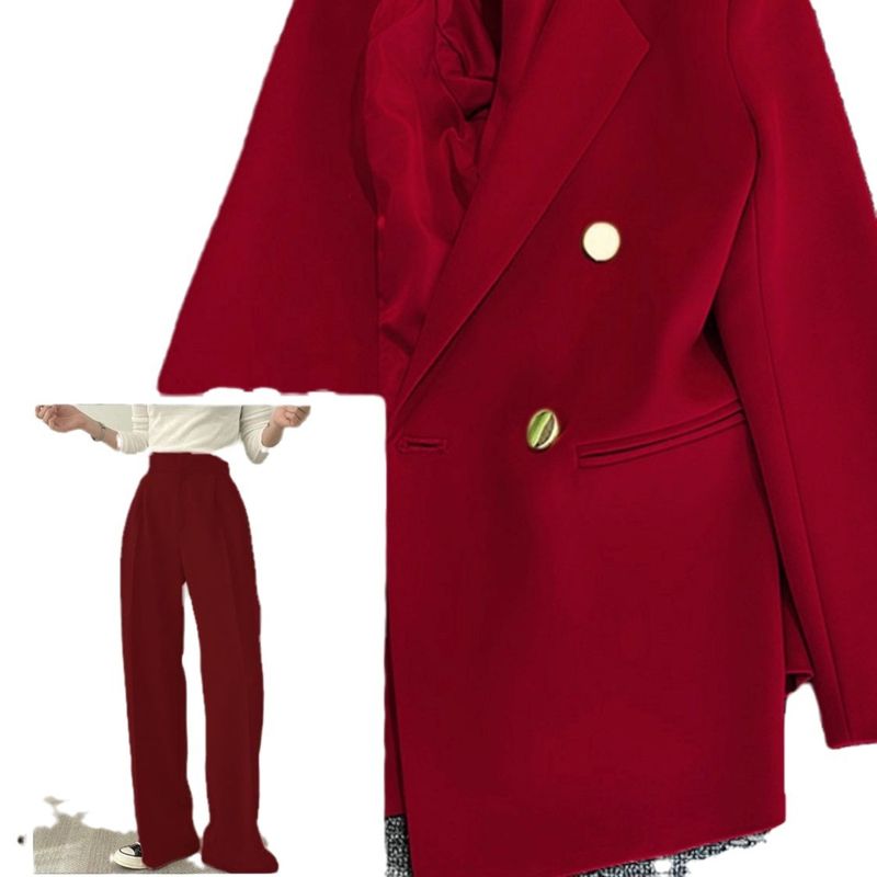 Completo due pezzi ampio e snellente in stile coreano per donna, primavera e autunno, casual e di alta qualità, 2024_voghion.com