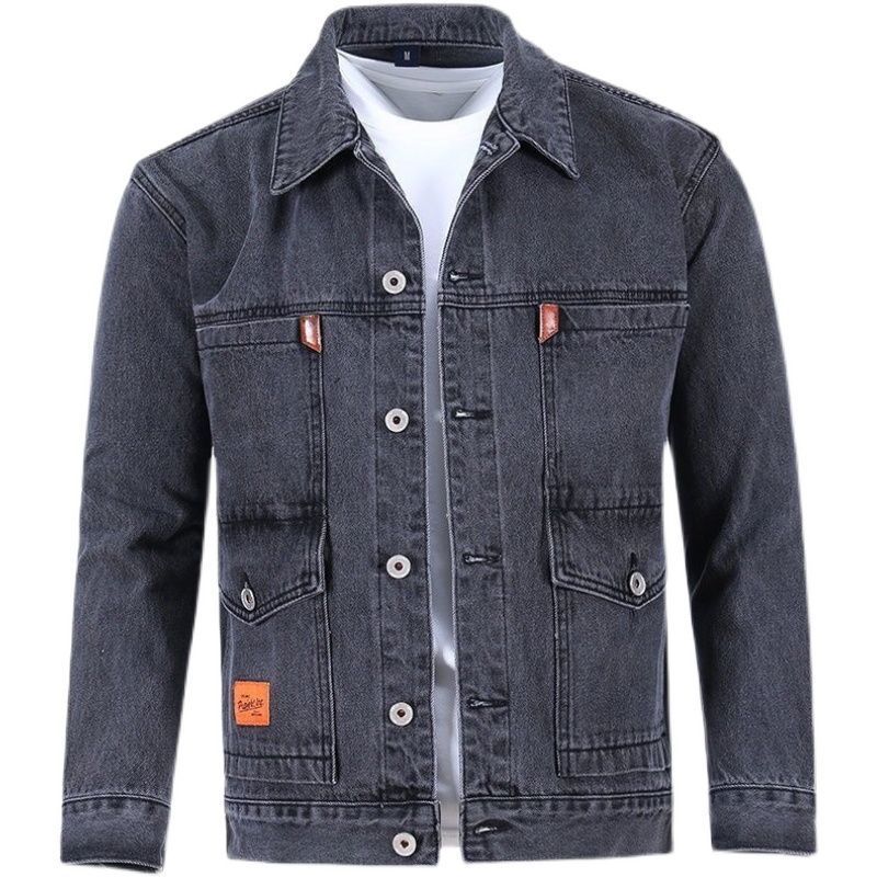 Veste en jean brodée de luxe pour homme, nouvelle veste à badge industriel rétro tendance, printemps 2025_voghion.com