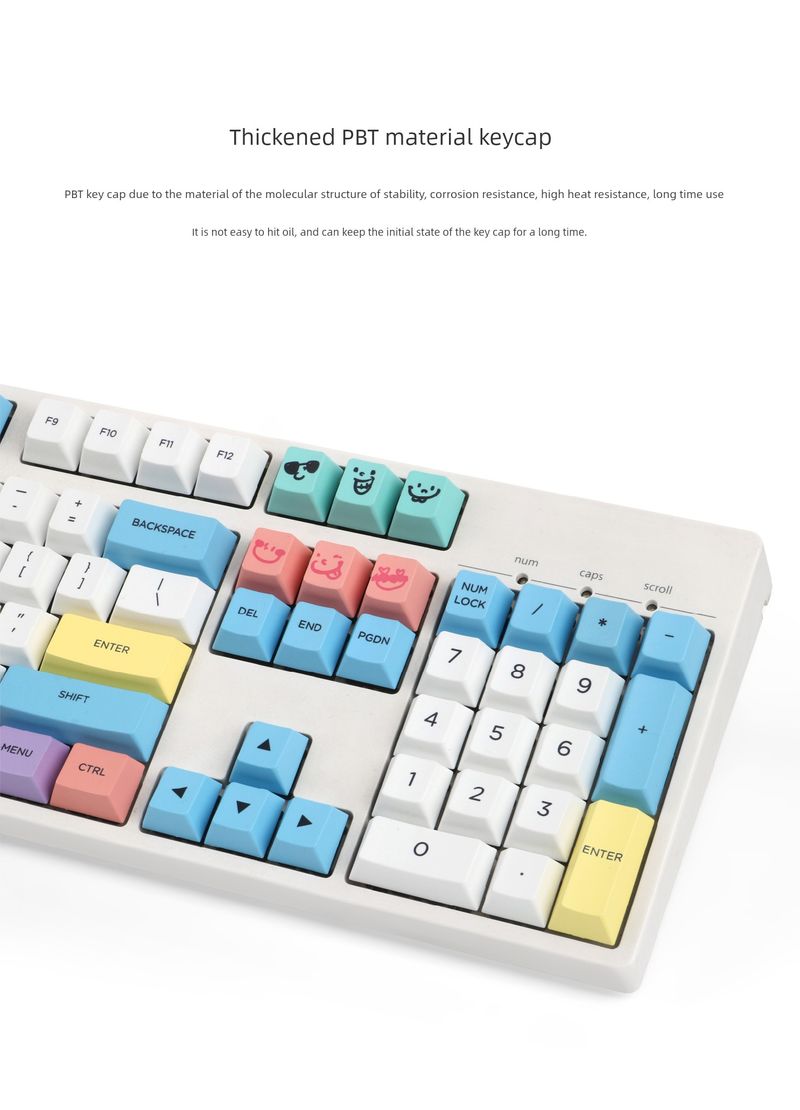 PBT Chalk Cap Key CAP Original Height Sublimation 104 64 68 980 Restraint Full Set Nical Keyboard_voghion.com