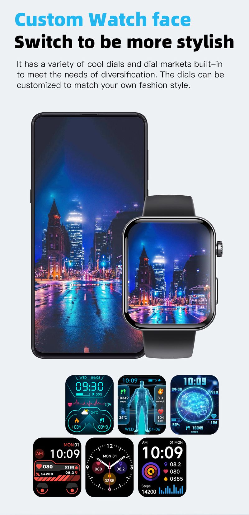 Smart Watches F300 Smart Watch SOS Heart Rate Blood Oxygen ECG Monitoring_voghion.com
