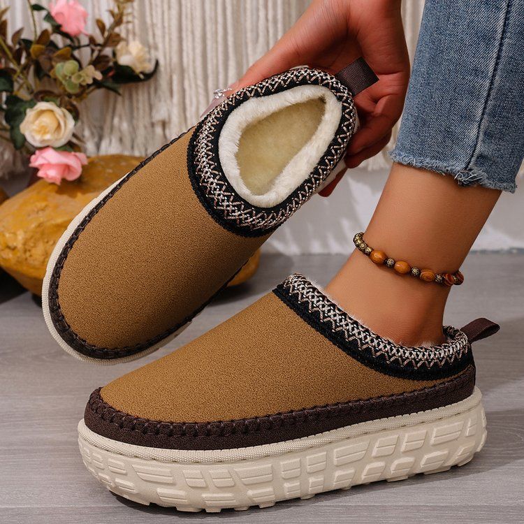 Women's Shoes Large Size Thick Soled Slippers For Women Autumn And Winter New Style Plush And Thickened Warm Slip On Cotton Slippers For Women_voghion.com