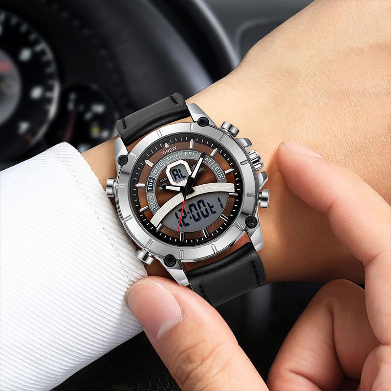 Men's Digital Analog Sports Watch With Silicone Band - Water Resistant, LED Backlight, Alarm, Calendar & Week Display - Casual Outdoor Wristwatch_voghion.com