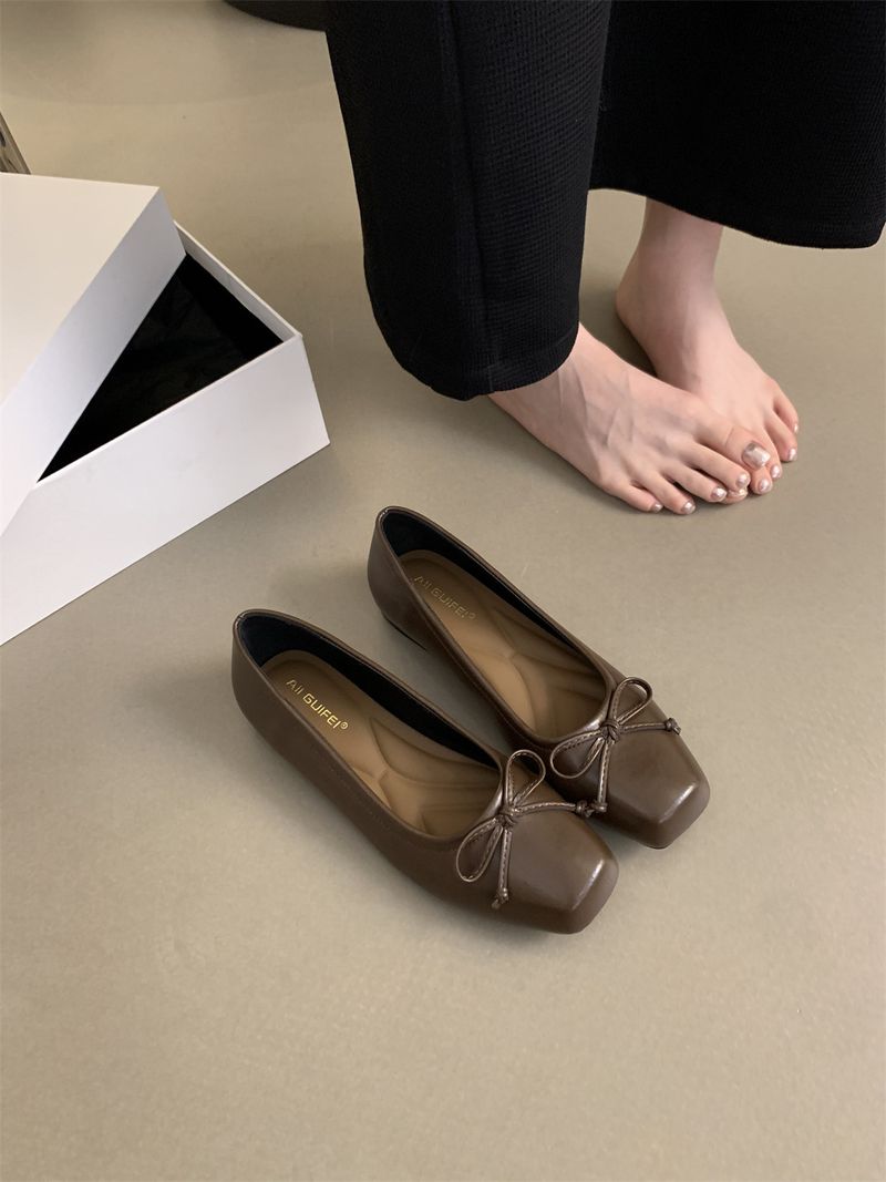 Damenmode lässig neue quadratische Kopf flache Schuhe_voghion.com