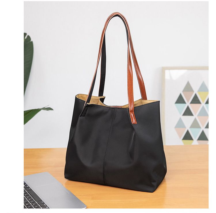 Borsa a tracolla da donna, borsa da donna, borsa a tracolla in tela e nylon, grande, Oxford, semplice, da lavoro, per pendolari_voghion.com