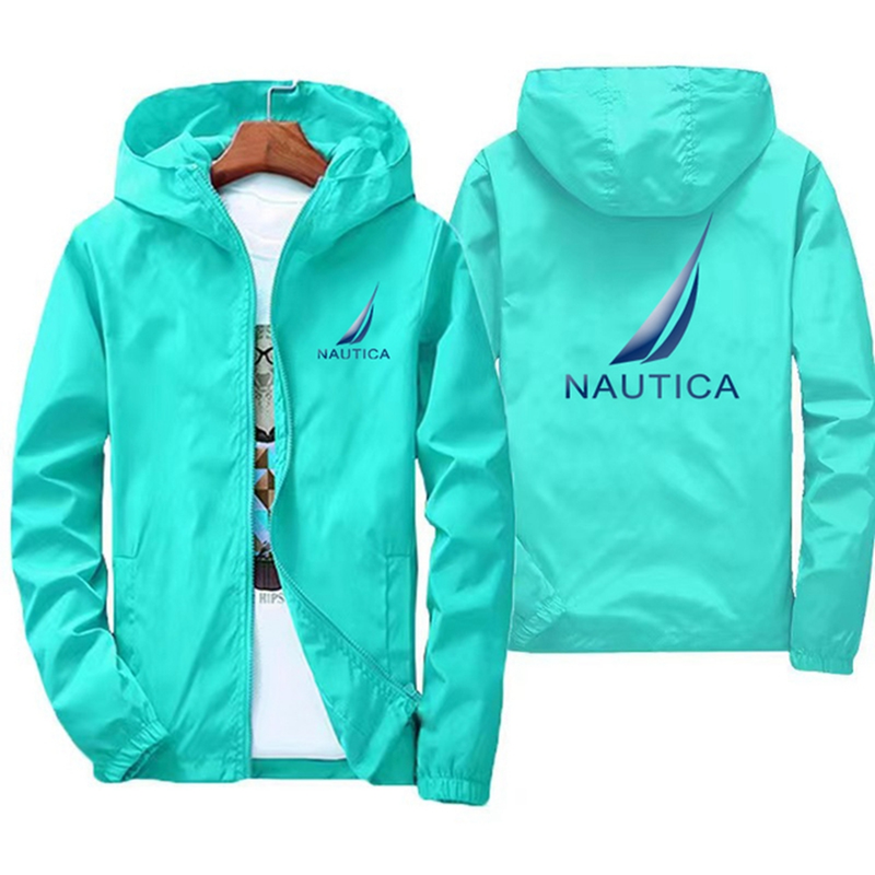 NAUTICA Primavera e Outono Casaco Masculino Corta-vento Montanhismo Capa de Chuva Masculina Verão Exterior Impermeável Pesca_voghion.com