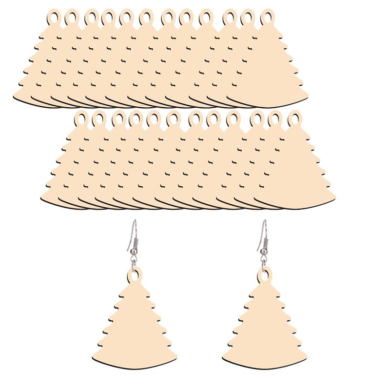 Creative design primary color Clover wooden daisy earrings fashion style earrings factory foreign trade supply earrings_voghion.com