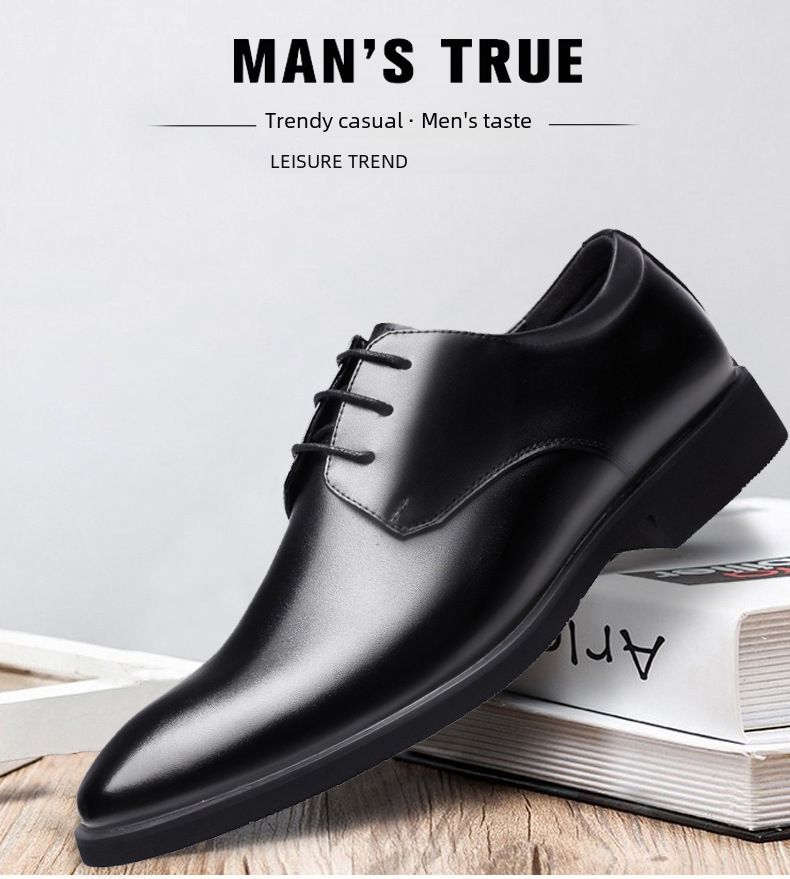 Chaussures en cuir pour hommes printemps et automne nouvelles chaussures d'affaires formelles décontractées pour hommes bureau britannique jeunesse mariage du marié_voghion.com