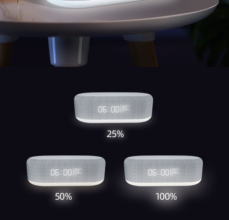 Desktop Alarm Clock Charging Night Light Desk Lamp Thermometer Phone 3-in-1 Wireless Charger_voghion.com