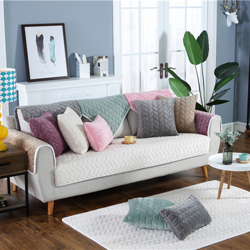 Myk sofa Sofa deksel Sklibestandig teppe Teppe Pute Gulvmatte Hjem setepute_voghion.com