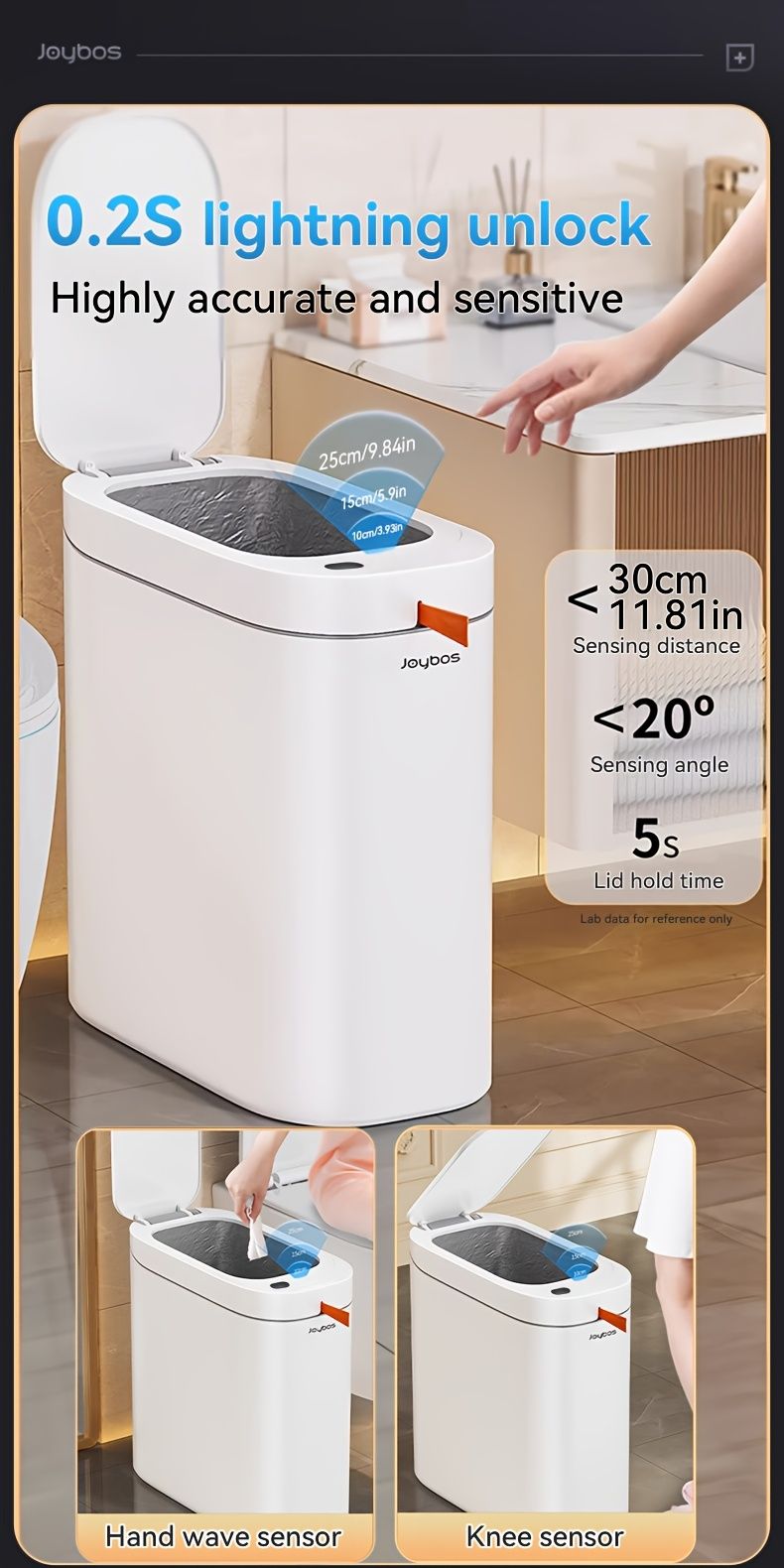 Intelligenter Mülleimer mit Sensor, automatischer Beutelansaugung, Toilettensensor, wasserdicht, Haushaltsartikel_voghion.com