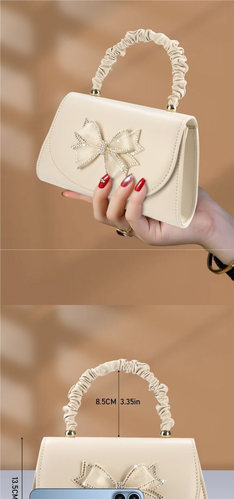 Elegante borsa a mano bianca plissettata, versatile borsa a tracolla da donna_voghion.com