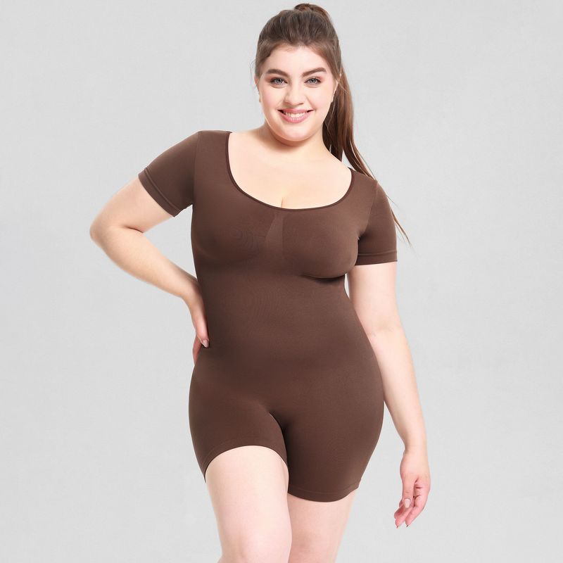 bel destekli body yetişkin kadın dış giyim vücut şekillendirici body kısa kollu body kalça kaldırma body_voghion.com