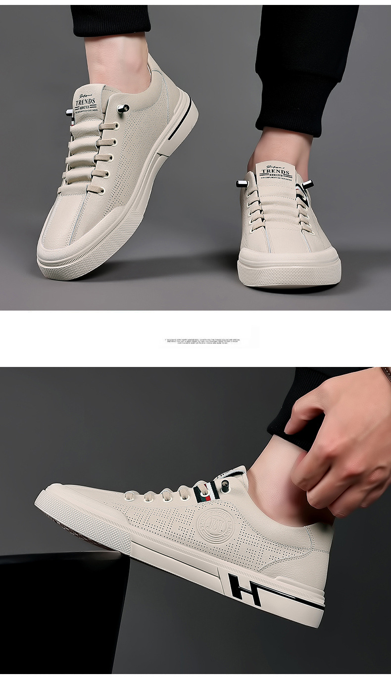 Herren Sneaker Sommer 2023 Neue geprägte atmungsaktive Sport-Casual-Net-Schuhe, Jugendtrend, vielseitige weiße Herrenschuhe_voghion.com