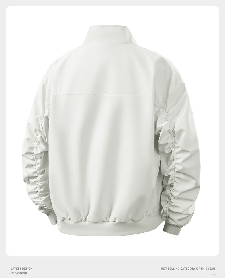 Herren Freizeitjacke Slim Fit Stehkragen Leichter Reißverschluss Frühling Herbst Oberbekleidung Modetrends_voghion.com