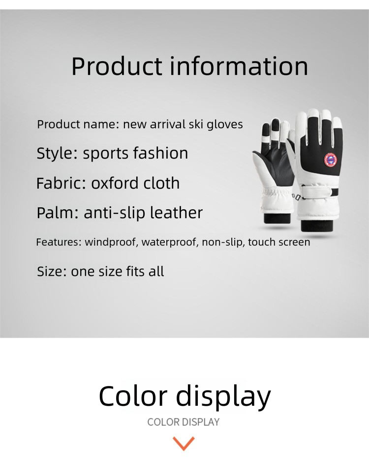 Ski For Men And Women, Winter Fleece-Lined, Thickened, Windproof, Waterproof, Non-Slip, Touchscreen, Outdoor Riding,_voghion.com