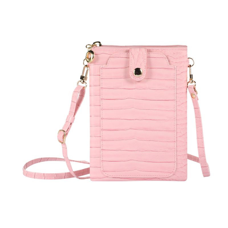 Women's Shoulder Bag Long Rope Niche Women's Mobile Phone Bag Messenger Bag Crocodile Pattern PU Leather Simple Design_voghion.com