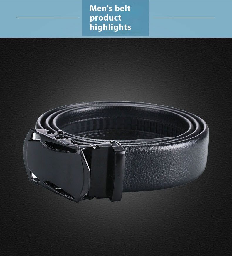 Neuer heißer Verkauf Gürtel Heißer Verkauf Schwarz Sport Auto Automatische Schnalle Herren Gürtel Gewickelt Rand Gürtel Kopf Temperament Vielseitig_voghion.com
