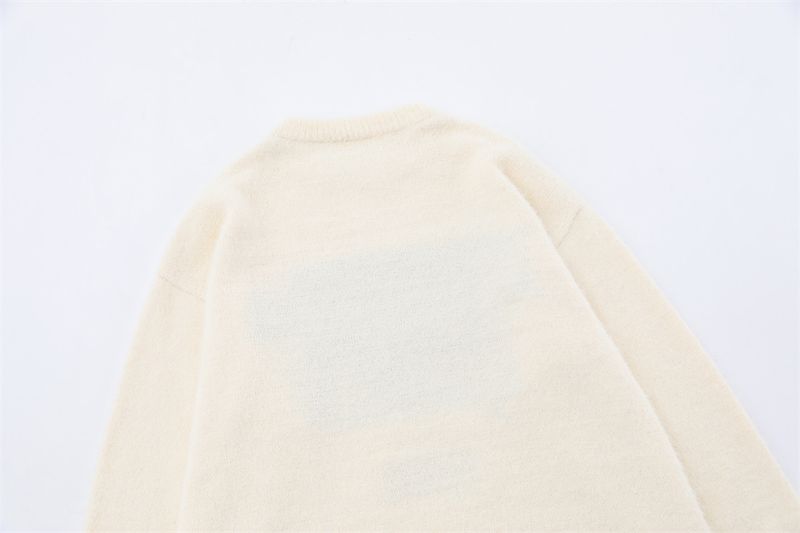 Men's Clothing Men's Letter Crewneck Casual Sweater Street Trend Loose Long-sleeved Pullover Sweater Base Line_voghion.com