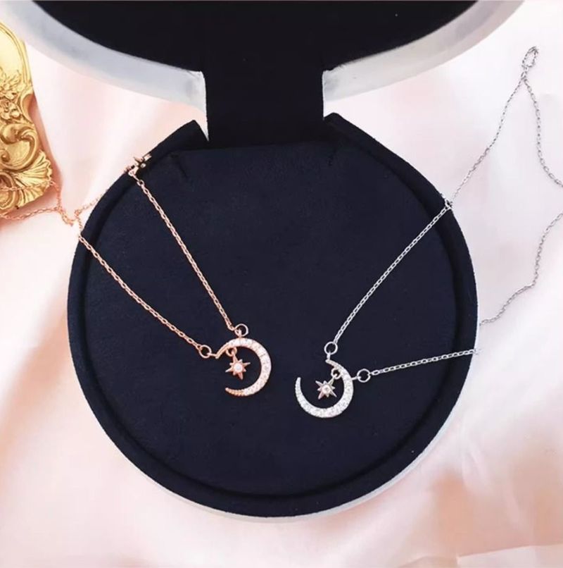 Sterling Silver Moon Necklace Accessories Women, Light Luxury, Niche, High-End Feel, New Style, Best Friend Birthday_voghion.com