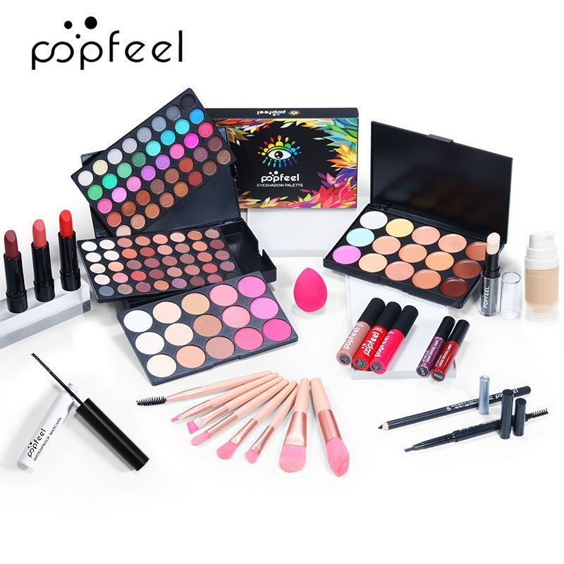 Set esclusivo POPFEEL Makeup Set completo di correttore, matita per sopracciglia, ombretto, confezione regalo per principianti KIT003D_voghion.com