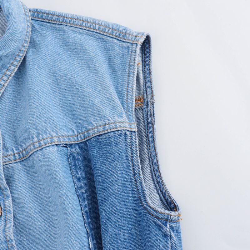 Dametøj 2024 sommer nyt patchwork kjole denim bukser sæt_voghion.com