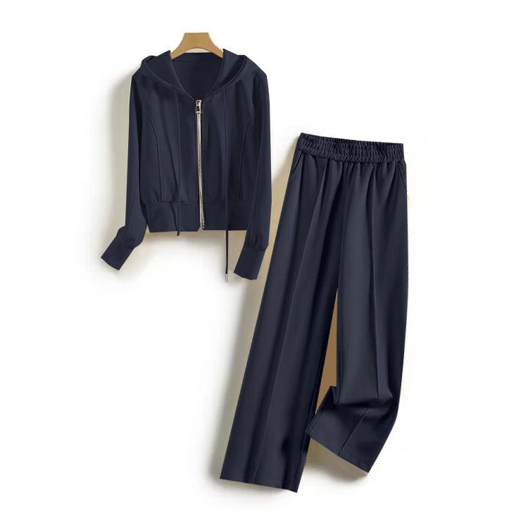 Women's Clothing Sports Casual New Summer Styles Hooded Sweatshirt, Wide Leg Pants, Two Piece Suits For Women_voghion.com
