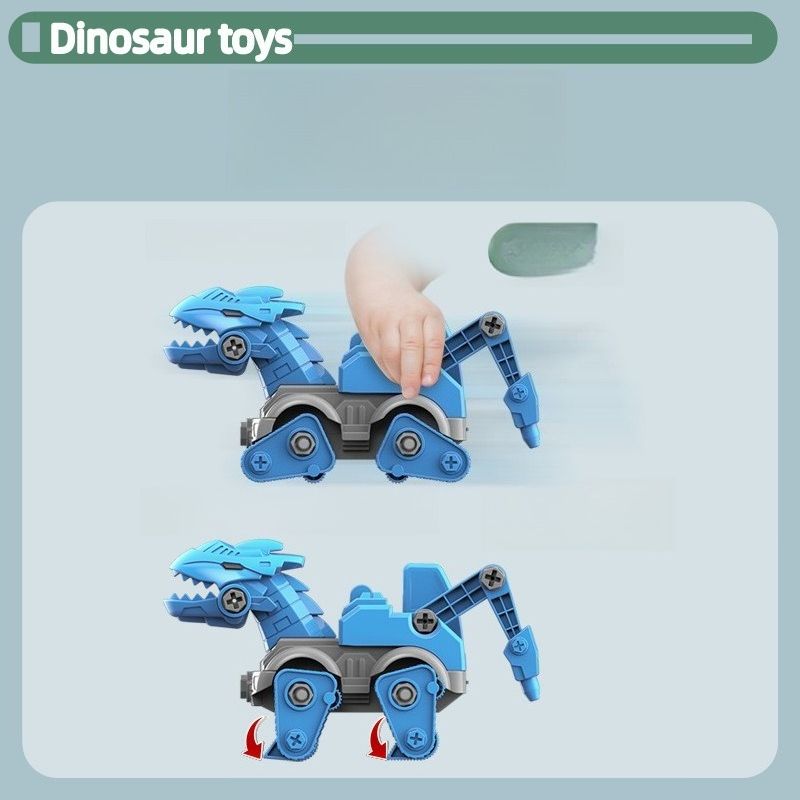 Vendita calda Tiktok Smontaggio Dinosauro Giocattolo Fai da Te Assemblaggio Ingegneria Veicolo Bambini Uomini Intellettualmente Stallo Giocattoli_voghion.com