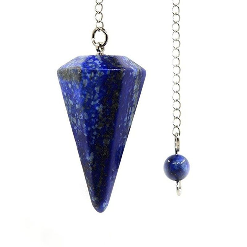 Large Natural Hexagonal Crystal Pendant Necklace - 50mm Tall Faceted Gemstone Cone, 18-20 Inch Healing Energy Jewelry With Sterling Silver Bail_voghion.com