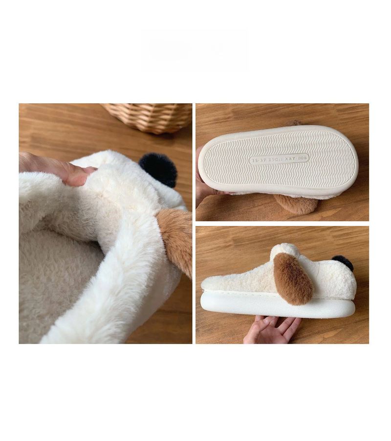 Autumn And Winter Home Warm Bedroom Soft Bottom Confinement Shoes New Genuine Master Dog Plush Closed Toe Cotton_voghion.com