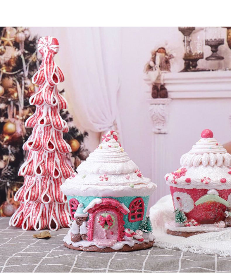Christmas Decorations Home Luminous Soft Clay Castle House Bread Soil Christmas Shopping Mall Window Decoration Set_voghion.com