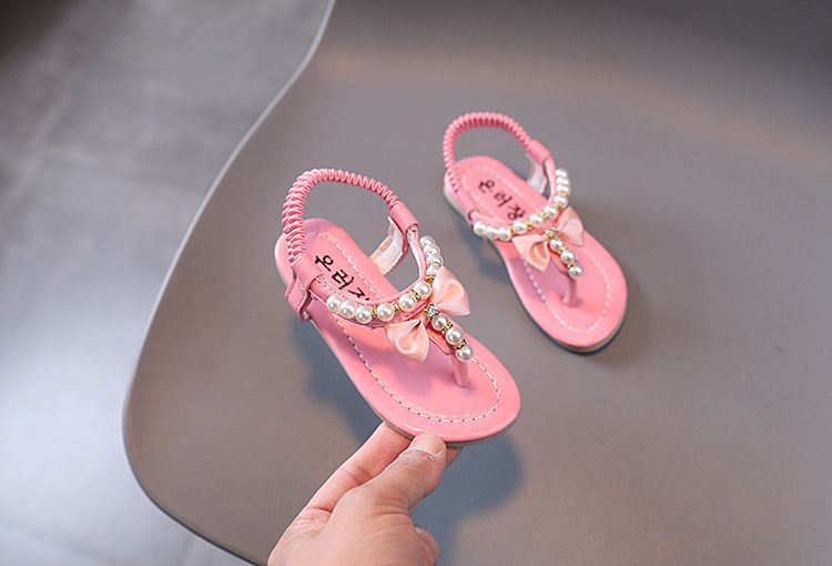 Sommer Neue Mädchen Sandalen Mode Koreanische Version Weichen Sohlen Große Kind Prinzessin Schuhe Non-slip Perlen kinder Sandalen_voghion.com