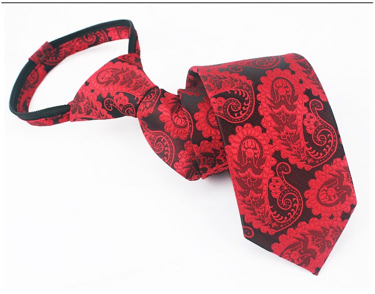 Unisex 6cm men's tie 8CM lazy no-knot zipper tie easy to pull business formal wear_voghion.com