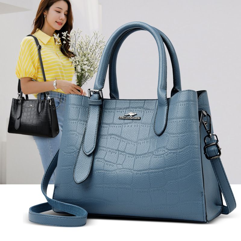Borsa a tracolla con motivo coccodrillo, nuova da donna, modello canguro semplice_voghion.com