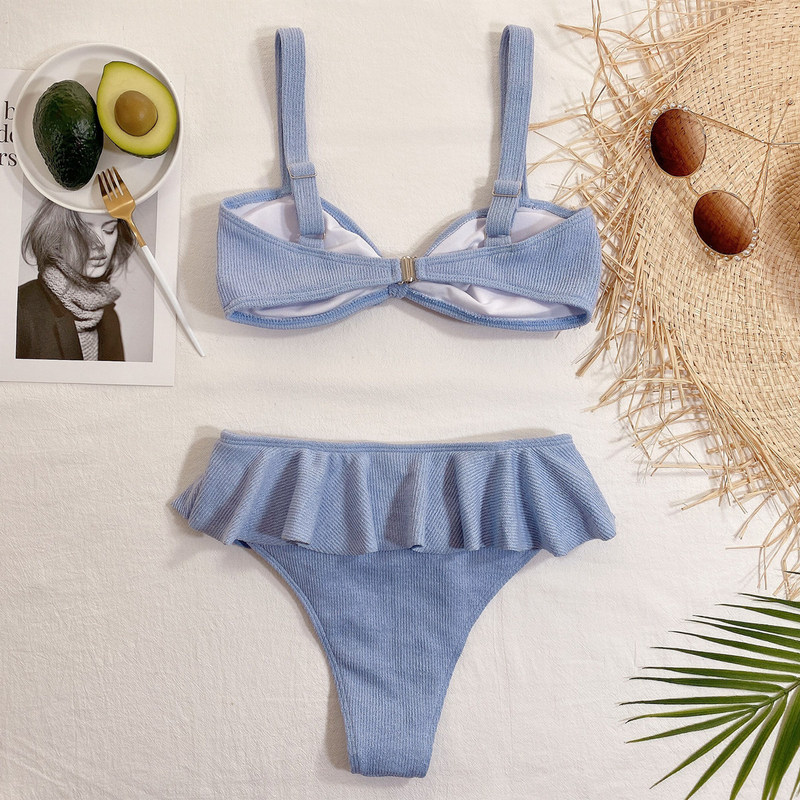 Damenmode-Bikini-Badeanzug, trägerloser Badeanzug_voghion.com