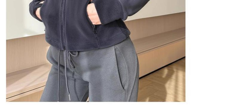 Giacca felpata foderata in pile polare slim fit invernale 2025 per donna, abbigliamento yoga primaverile autunnale_voghion.com