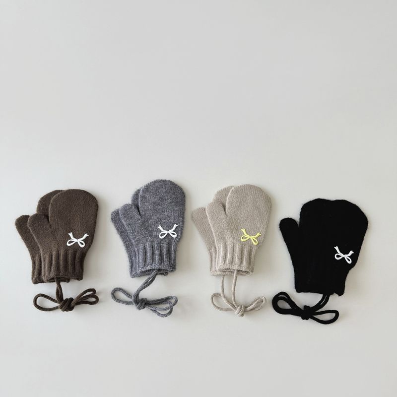 Guanti per bambini Guanti caldi per bambini all'aperto con collo allacciato e chiusura a strappo, autunnali e invernali per bambine_voghion.com