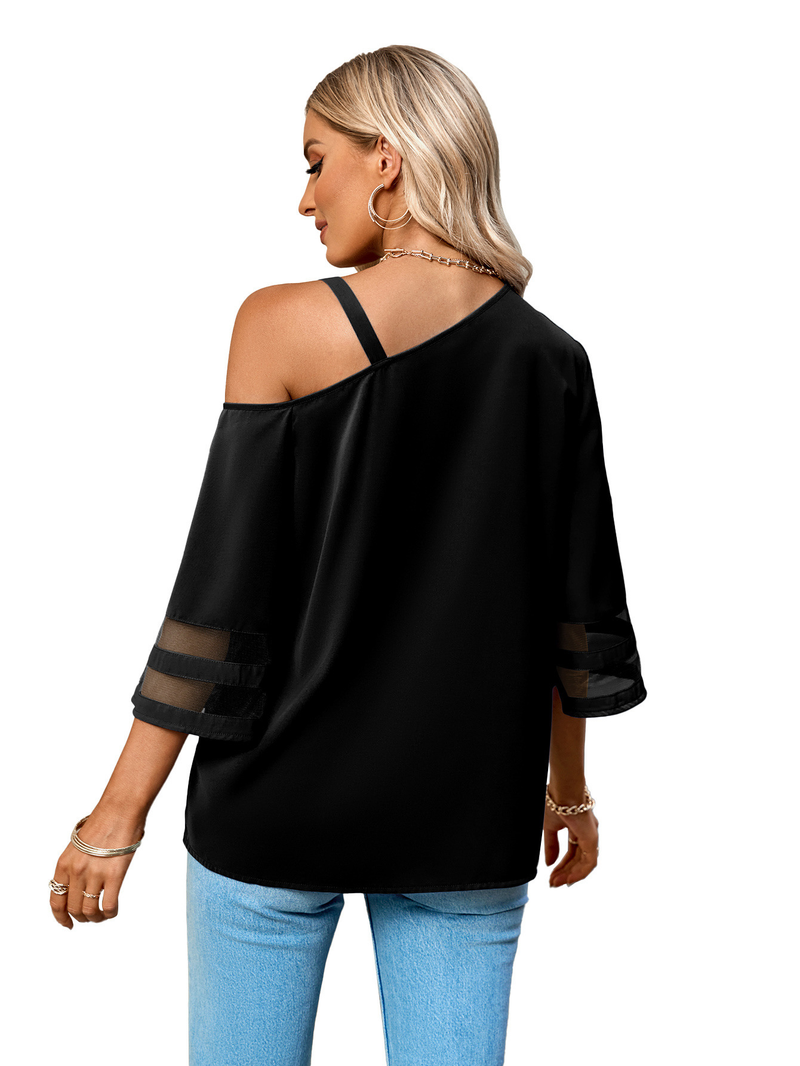 Cappotto monospalla con fibbia in metallo, casual, tinta unita, da donna_voghion.com