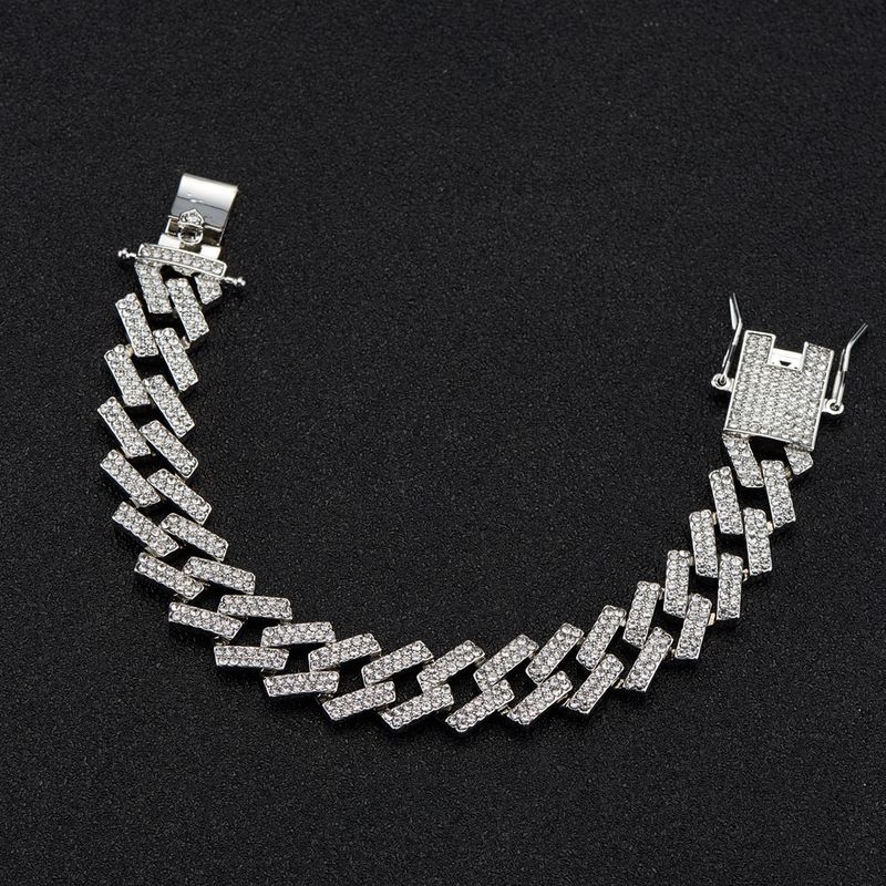Dubbelrad diamant kubansk kedja tjock 15 mm halsband hiphop diamant Miami nyckelbenskedja_voghion.com