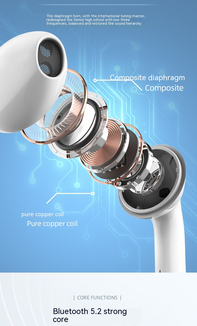 Nuovo modello privato M17 Bluetooth tws Auricolari wireless semi-in-ear per veicoli spaziali trasparenti_voghion.com