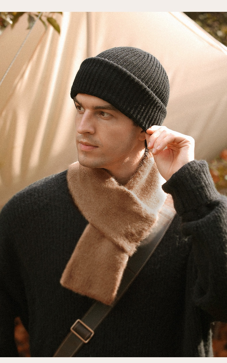 Autumn and Winter Warm Knitted Hats for Men's Windproof and Cold Fitting Headwear, Plush Cold Hats, Woolen Hats, Pure Cotton Hats_voghion.com