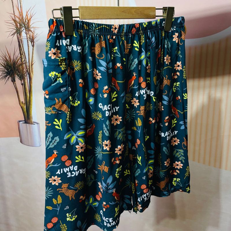 Męskie letnie, modne, casualowe, plażowe, hawajskie, szybkoschnące, sportowe szorty z wiskozy z pięcioma punktami_voghion.com