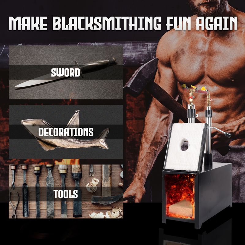 Propane Forge Propane Knife Forge Double Burner 1Door Large Capacity Farriers Furnace Square Propane Burner Forge_voghion.com