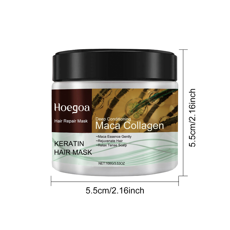 Le masque réparateur Hoegoa répare les cheveux secs, furieux, bifurqués, nœuds, améliore la teinture permanente, hydrate et lisse les cheveux_voghion.com