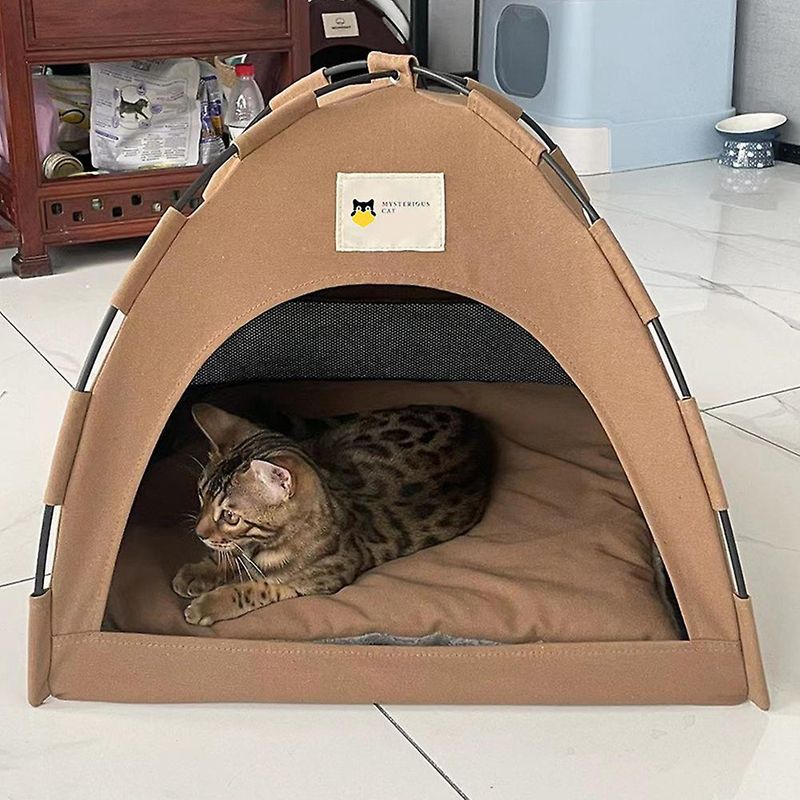 Abnehmbares Haustierzelt mit Kissen, waschbar, bequem, für Katzen und Hunde_voghion.com