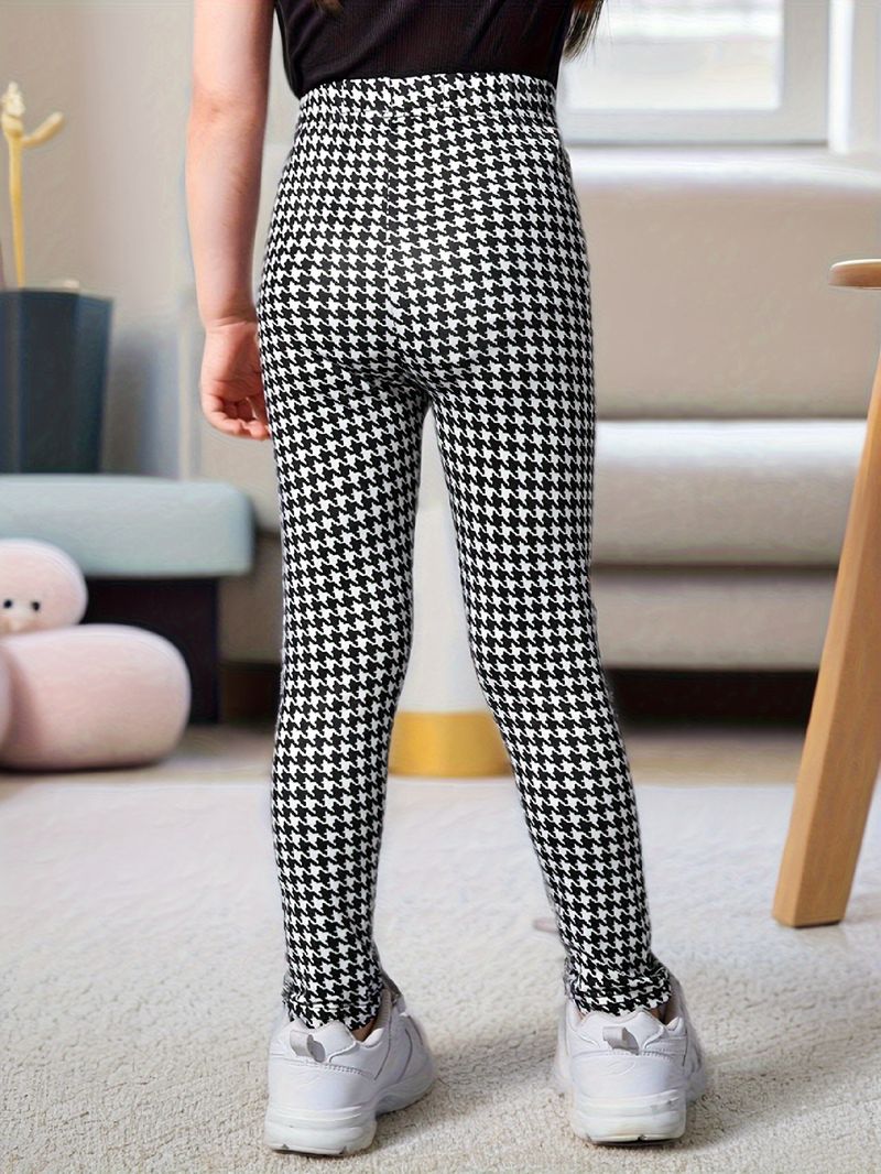 Kids’ Clothing INS Girls Spring And Autumn Leggings Fashionable Houndstooth Pattern, Tight Leggings_voghion.com